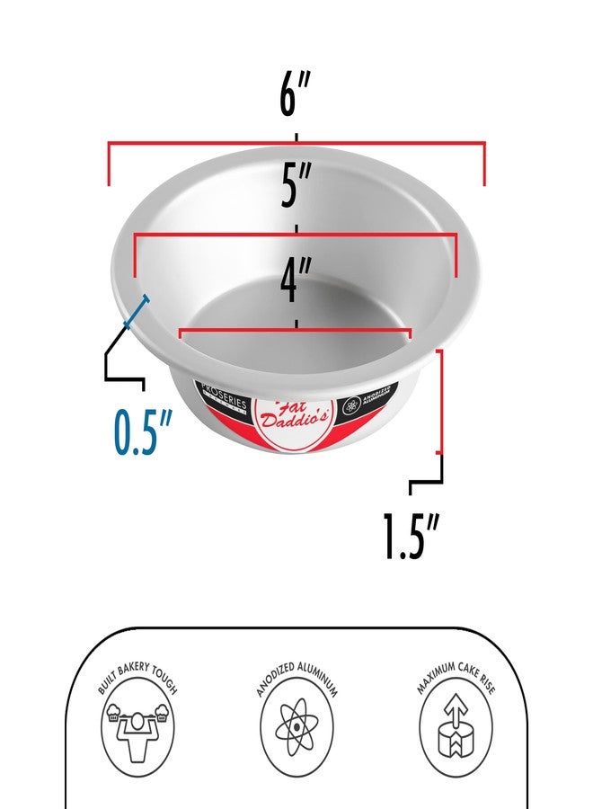Fat Daddio's PIE-6 Anodized Aluminum Pie Pan, 6 x 1.5 Inch - Image 2